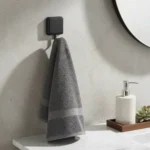 Gancho Perchero Adhesivo Pared Baño Cocina Acero Negro