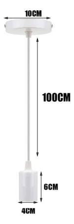 Lámpara Colgante Luminaria Techo Blanco Minimalista Vintage 1 Luz - Imagen 3