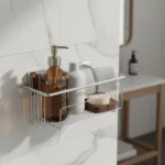 Estante Organizador Adhesivo Pared Baño Cocina Acero Carbono