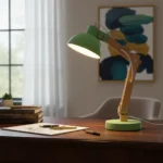 Lampara Portátil De Mesa Veladora De Luz Metal Y Madera