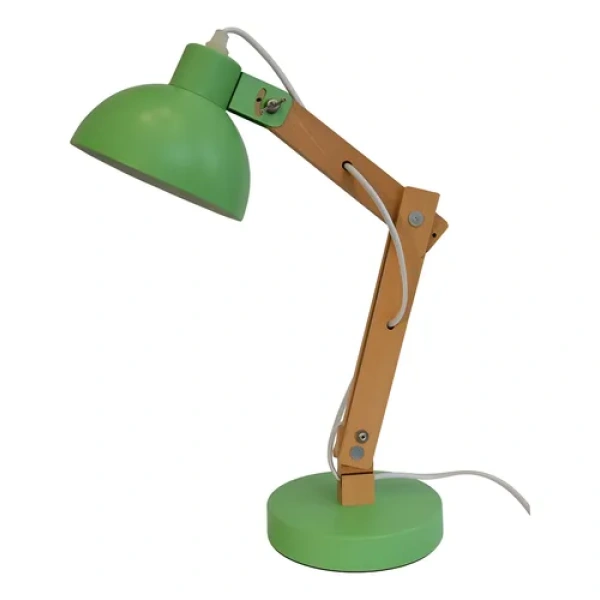 Lampara Portátil De Mesa Veladora De Luz Metal Y Madera