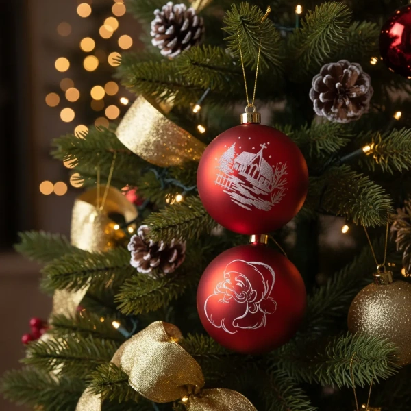 Set 2 Chirimbolo 10cm Decoraciones Navideñas Arbol Navidad Rojo