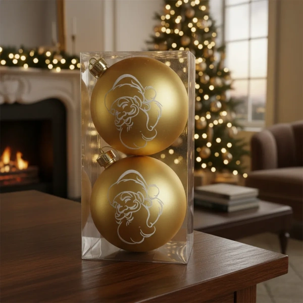 Set 2 Chirimbolo 10cm Decoraciones Navideñas Arbol Navidad Dorado