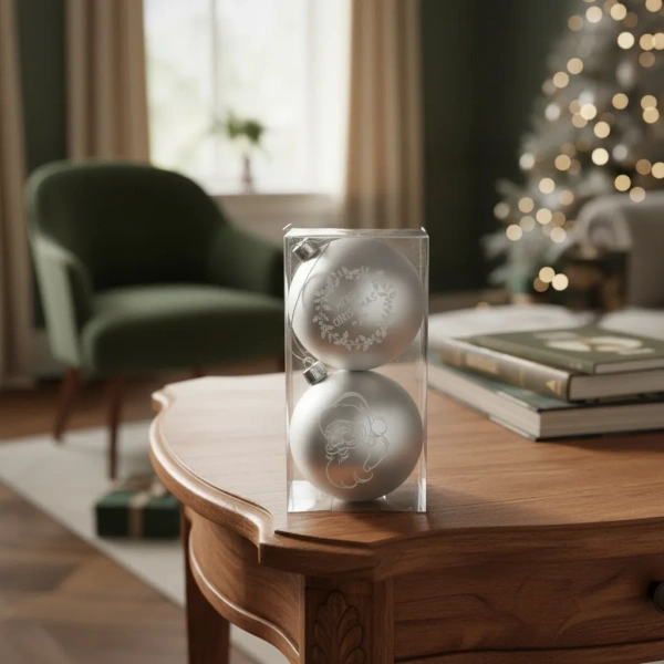 Set 2 Chirimbolo 10cm Decoraciones Navideñas Arbol Navidad Plateado