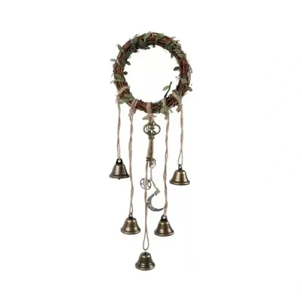 Adorno De Navidad Corona De Madera Con Campanas Proteccion
