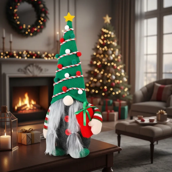 Adorno Navidad Duende De Suerte 38cm Gnomo Peluche Navideño