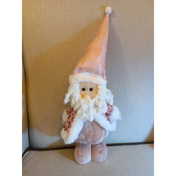 Muñeco Navidad Grande 65cm Navideños Pata Larga Extensible Papá Noel rosa