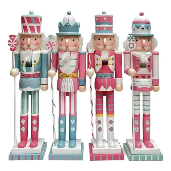 Adorno Navideño 4 Soldados Cascanueces Pasteles Navidad