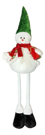 Adorno Navidad 100cm Patas Larga Motivo Navideño Con Sonido Muñeco de Nieve