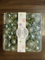 Set 44 Chirimbolos Navideño Arbol De Navidad Bola De Navidad Verde Claro - Imagen 2