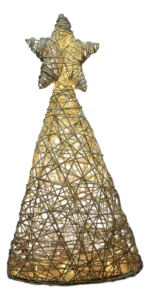 Árbol De Navidad Fibra Natural Artesanal 40 Cm Navideño Marron