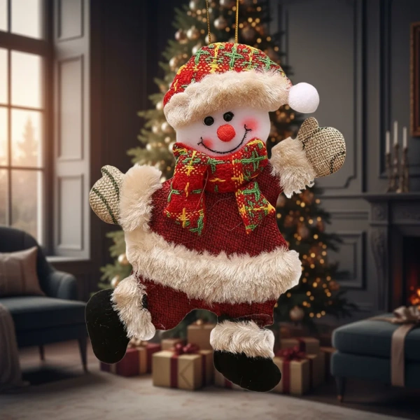 Adorno Colgante Navidad Muñeco De Nieve Decoración Celebraciones Fiesta Tela