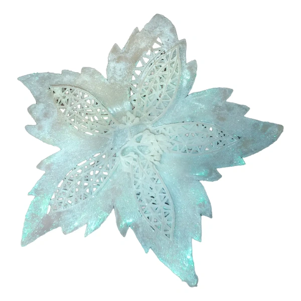 Flores De Navidad Estrella Federal Adorno Navideño Brillante Beige