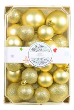 Set 26 Chirimbolo Adorno Navidad Bolas De Varios Tamaños Dorado - Imagen 2