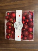 Set 44 Chirimbolos Navideño Arbol De Navidad Bola De Navidad Rojo - Imagen 2