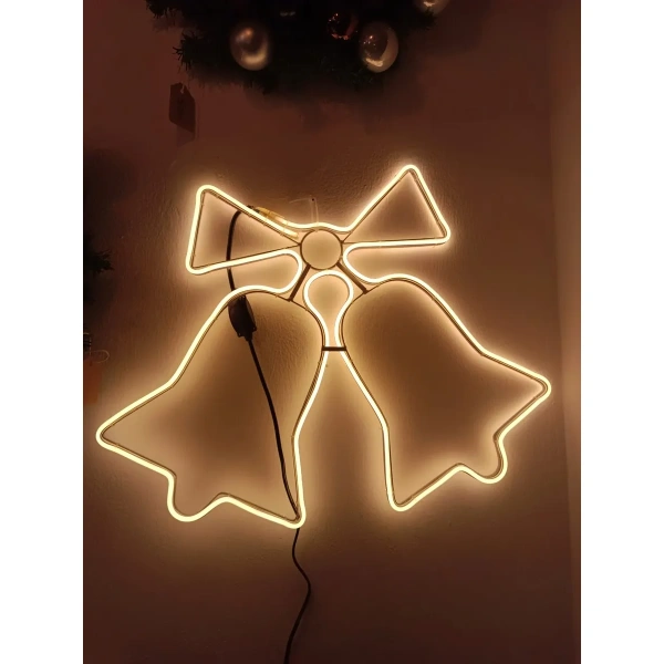 Campanas Neon Luces Led Calida Decoracion Navidad Interior Exterior