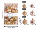 Set 26 Chirimbolo Adorno Navidad Bolas De Varios Tamaños Rosa Gold - Imagen 2