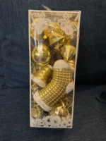 Set Adornos Navideños 21 Piezas Dorado Chirimbolos Variados Diseños - Imagen 2