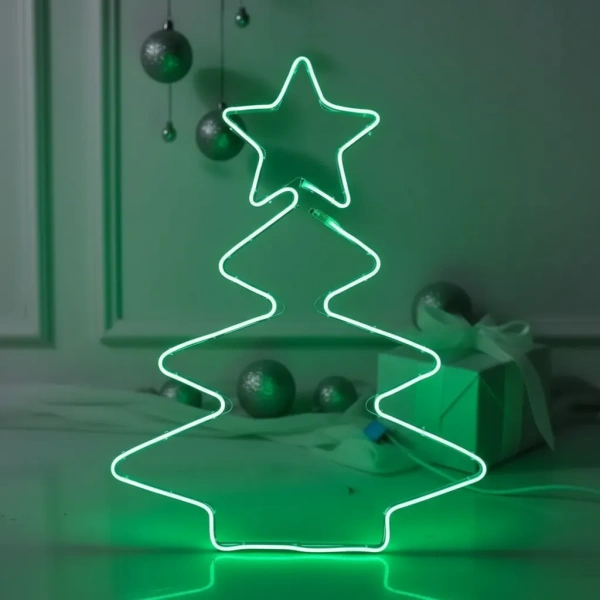 Árbol De Navidad Led Neón Verde Interior Y Exterior Deco Navideña