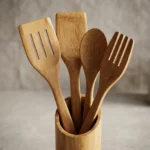 Juego De Menage Bambú 4 Piezas Con Soporte Utensilios - Imagen 4