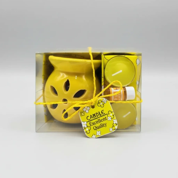Set De Hornito Aromatizador Aceite Indu Y Velas Aromatica Limon
