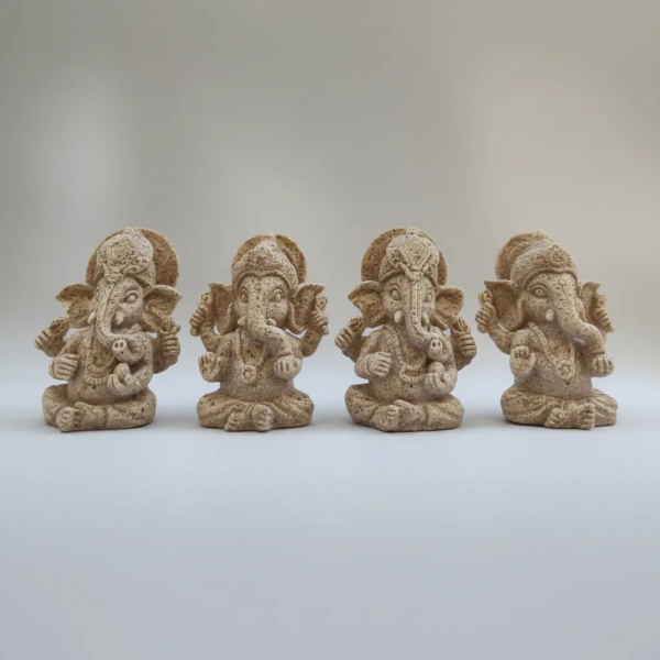 Pack 4 Adornos Ganesha Abundancia Y Removedor De Obstaculos Beige