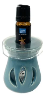 Set De Hornito Aromatizador Aceite Indu Y Velas Aromatica Ocean Breeze - Imagen 2