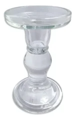 Candelabro De Vidrio 14 Cm De Altura Porta Vela Moderno - Imagen 3