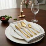 Juego De Cubiertos Dorados, Cuchillos, Tenedores, Cucharas