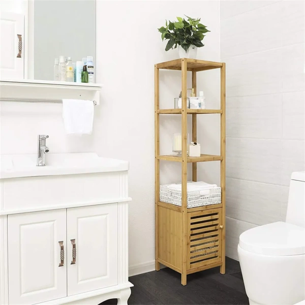 Mueble Estantería Madera Bambú Living Cocina Cuarto Baño