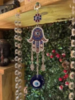 Colgante Protección Prosperidad Mano De Fatima Ojo Turco Paz - Imagen 4