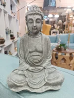 Buda Grande Monje De Meditacion Indu Relajacion Y Armonia Gris - Imagen 3