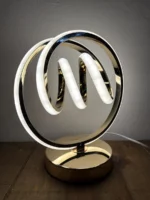 Lampara De Mesa Veladora Portátil Led Moderna Espiral Dorado - Imagen 2