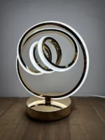 Lampara De Mesa Veladora Portátil Led Moderna Espiral Dorado - Imagen 3