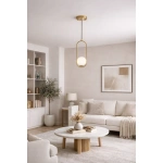 Lampara Colgante Techo 1 Luz Moderno Minimalista Sofisticada Dorada
