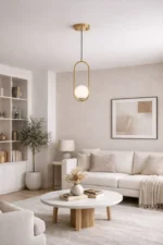 Lampara Colgante Techo 1 Luz Moderno Minimalista Sofisticada Dorada