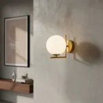 Aplique De Pared Aluminio Globo Vidrio Minimalista Moderno