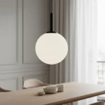 Lámpara Colgante Moderna Esfera Vidrio Minimalista Nordico Negro