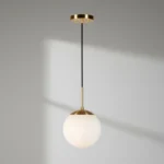 Lámpara Colgante Moderna Esfera Vidrio Minimalista Nordico Dorado - Imagen 2