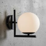 Aplique De Pared Aluminio Globo Vidrio Minimalista Moderno Negro