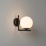 Aplique De Pared Aluminio Globo Vidrio Minimalista Moderno Negro - Imagen 3