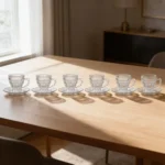 Pack 6 Tazas Con Plato Para Té Y Café Con Asa 156ml Cristal - Imagen 2