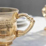 Pack 6 Tazas De Vidrio Vintage Para Café Y Te Con Asa 250ml - Imagen 3