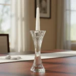 Candelabro De Vidrio 19.5 Cm De Altura Porta Vela Moderno