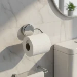 Porta Papel Higienico Adhesivo Pared Baño Acero Cromado