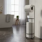 Dispensador Y Porta Rollo Papel Higienico Acero Inoxidable Negro Mate - Imagen 3