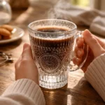 Pack 6 Tazas De Vidrio Para Té Y Café Con Asa 250ml Labrado