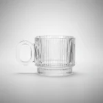 Pack 6 Taza Vaso Vidrio Para Té Café Con Asa 156ml Acanalado - Imagen 3