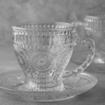 Pack 6 Tazas Con Plato Para Té Y Café Con Asa 156ml Cristal - Imagen 3