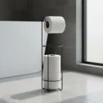 Dispensador Y Porta Rollo Papel Higienico Acero Inoxidable Negro Mate